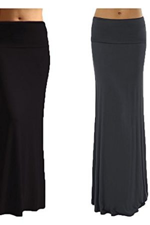 2 Pack Women's Rayon Spandex Maxi Skirt