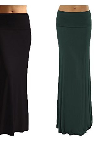 2 Pack Women's Rayon Spandex Maxi Skirt