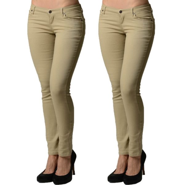 2 Pack Dinamit Juniors 5 Pocket Skinny Uniform Pants