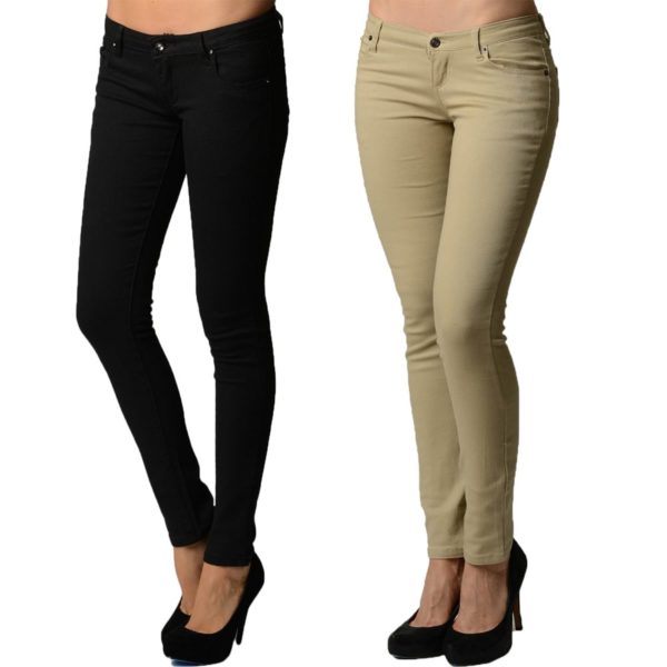 2 Pack Dinamit Juniors 5 Pocket Skinny Uniform Pants
