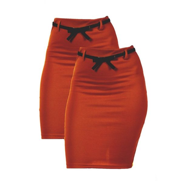 2 Pack Women's High Waist Pencil Skirt