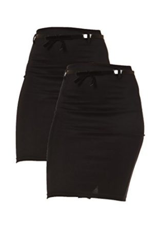 2 Pack Women's High Waist Pencil Skirt