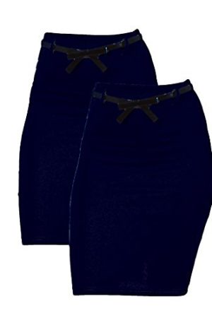2 Pack Women's High Waist Pencil Skirt