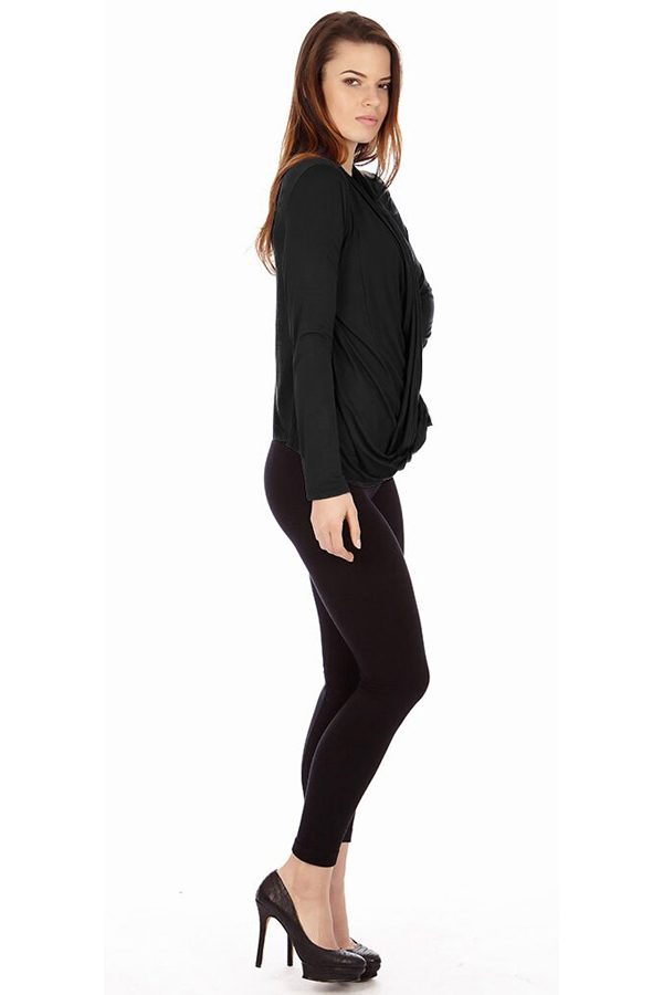 Black Infinity Crisscross Cardigan Sweater