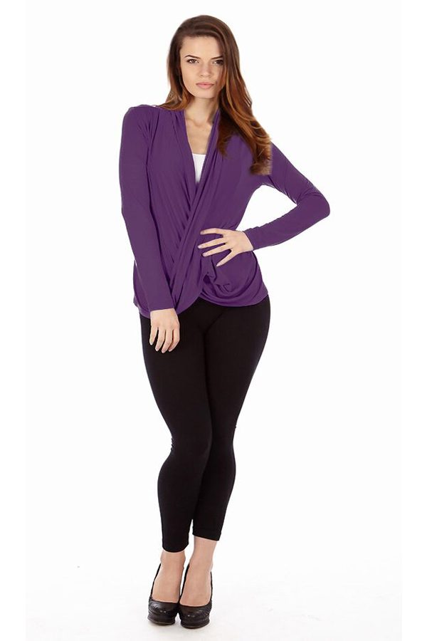 Grape Infinity Crisscross cardigan sweater