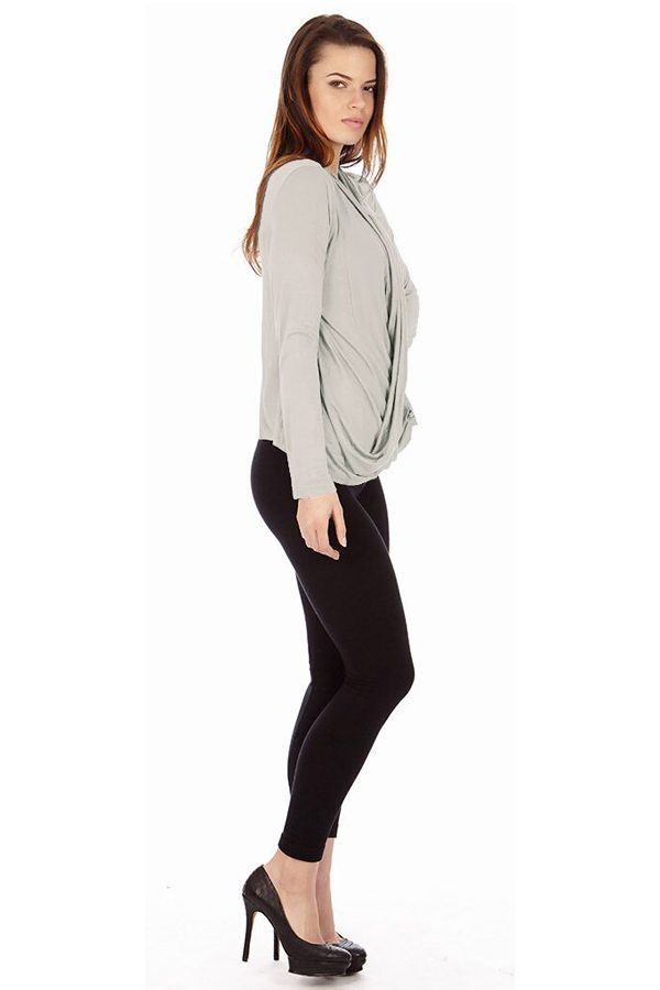 Light Heather Gray Infinity Crisscross Cardigan Sweater
