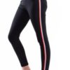 Girls Black Red White and Blue stripe Leggings