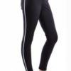 Girls Black and White Side Stripe Leggings
