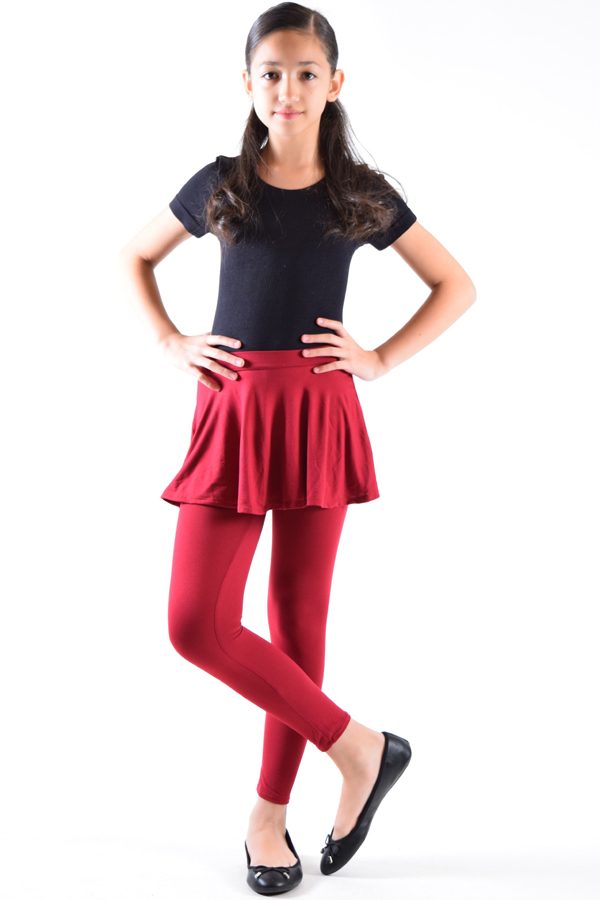 Girls Wine Skirt Leggings