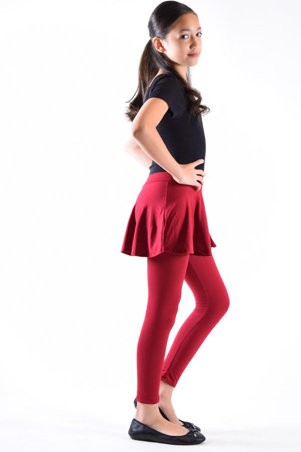 Girls Wine Skirt Leggings