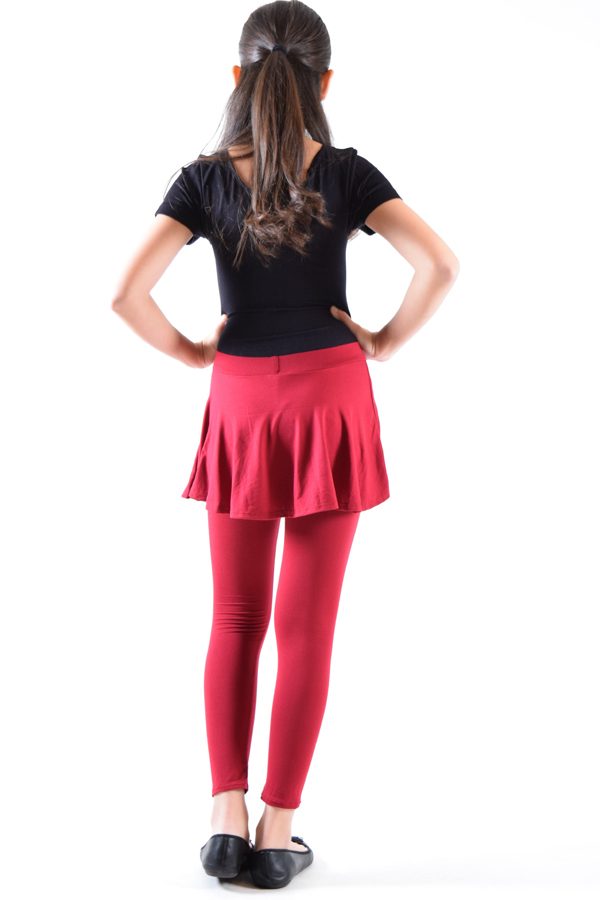 Girls Wine Skirt Leggings
