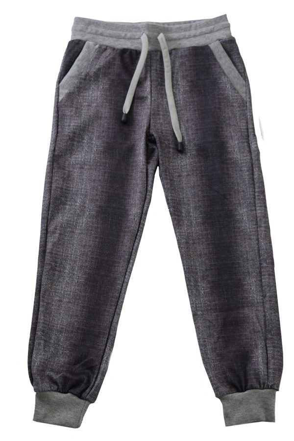 Kids Black Denim and Light Gray Joggers