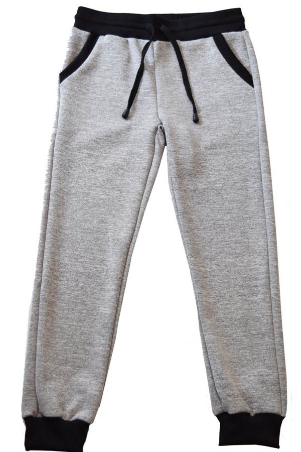 Kids Light Grey and Black Heather Joggers