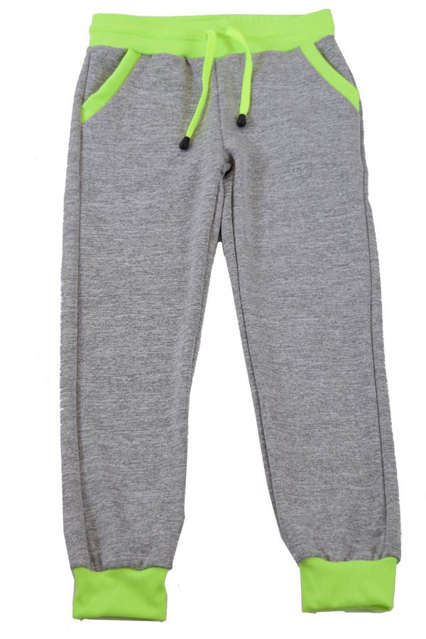 Light Grey Neon Green Heather Joggers