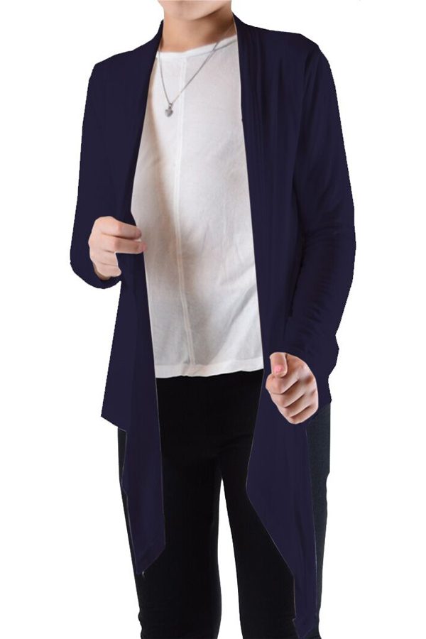 Girls Navy Flyaway Cardigan