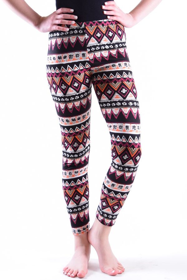Girls Diamond Tribal Print Leggings